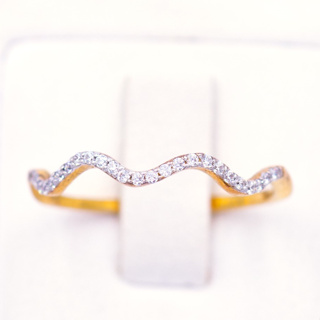 แหวนเพชรคลื่น แหวนเพชร แหวนทองเพชรแท้ ทองแท้ 37.5% (9K) ME554