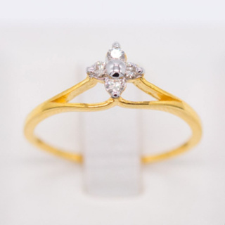 แหวนเพชรแท้ ทรงมงกุฎ 👑 แหวนเพชร แหวนทองเพชรแท้ ทองแท้ 37.5% (9K) ME644
