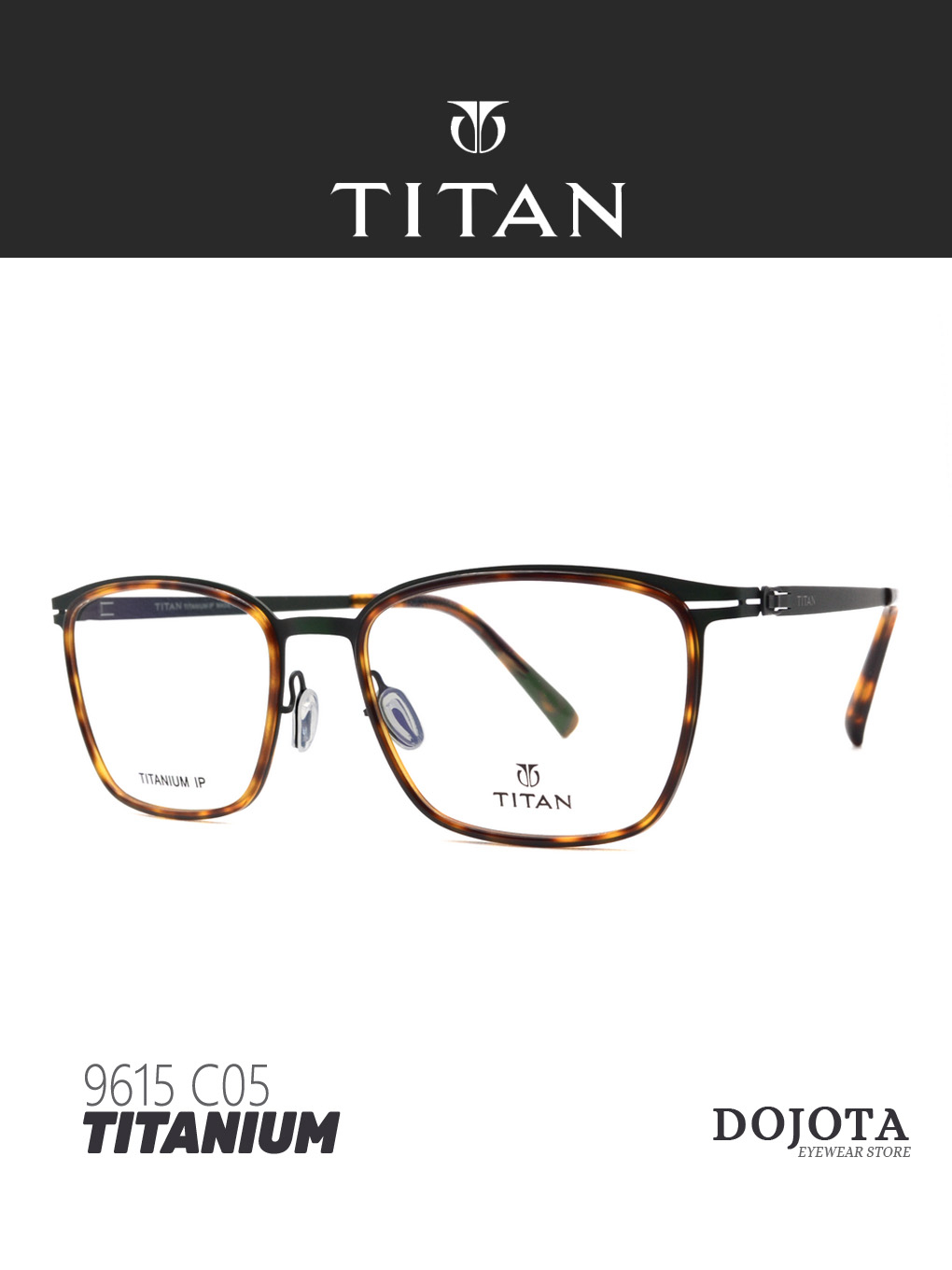 กรอบแว่นตาผู้ชาย-titan-รุ่น-9615-c05-วัสดุไทเทเนี่ยม-ทรงเหลี่ยม-น้ำหนักเบา