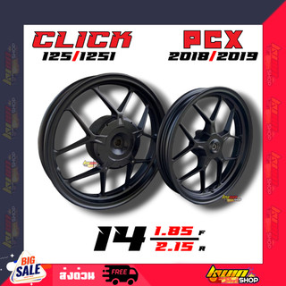 ล้อแม็ก CLICK125 / CLICK125i / PCX 2018-2019 สีดำ ขนาดหน้า1.85 หลัง2.15 ...