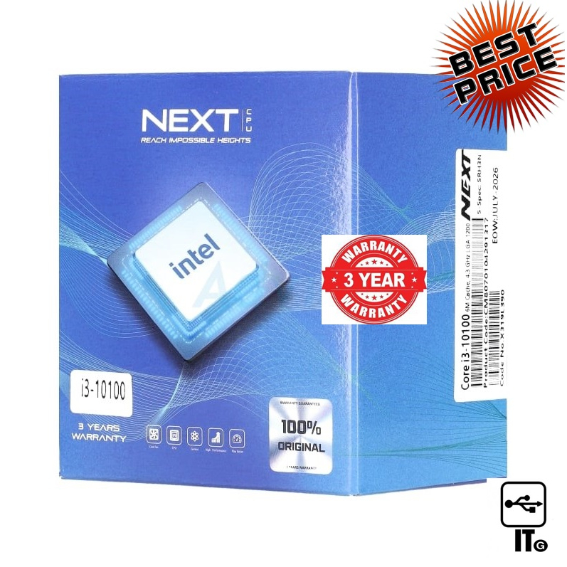 CPU INTEL CORE I3-10100 LGA 1200 (NEXT) ประกัน 3*3*0 หน่วยประมวลผล ...