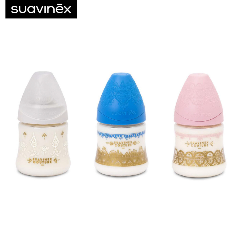 suavinex-ขวดนม-ลาย-couture-รุ่น-premium-pa-polyamide-feeding-bottle-with-round-teat-150ml-เหมาะสำหรับอายุ-0-เดือน