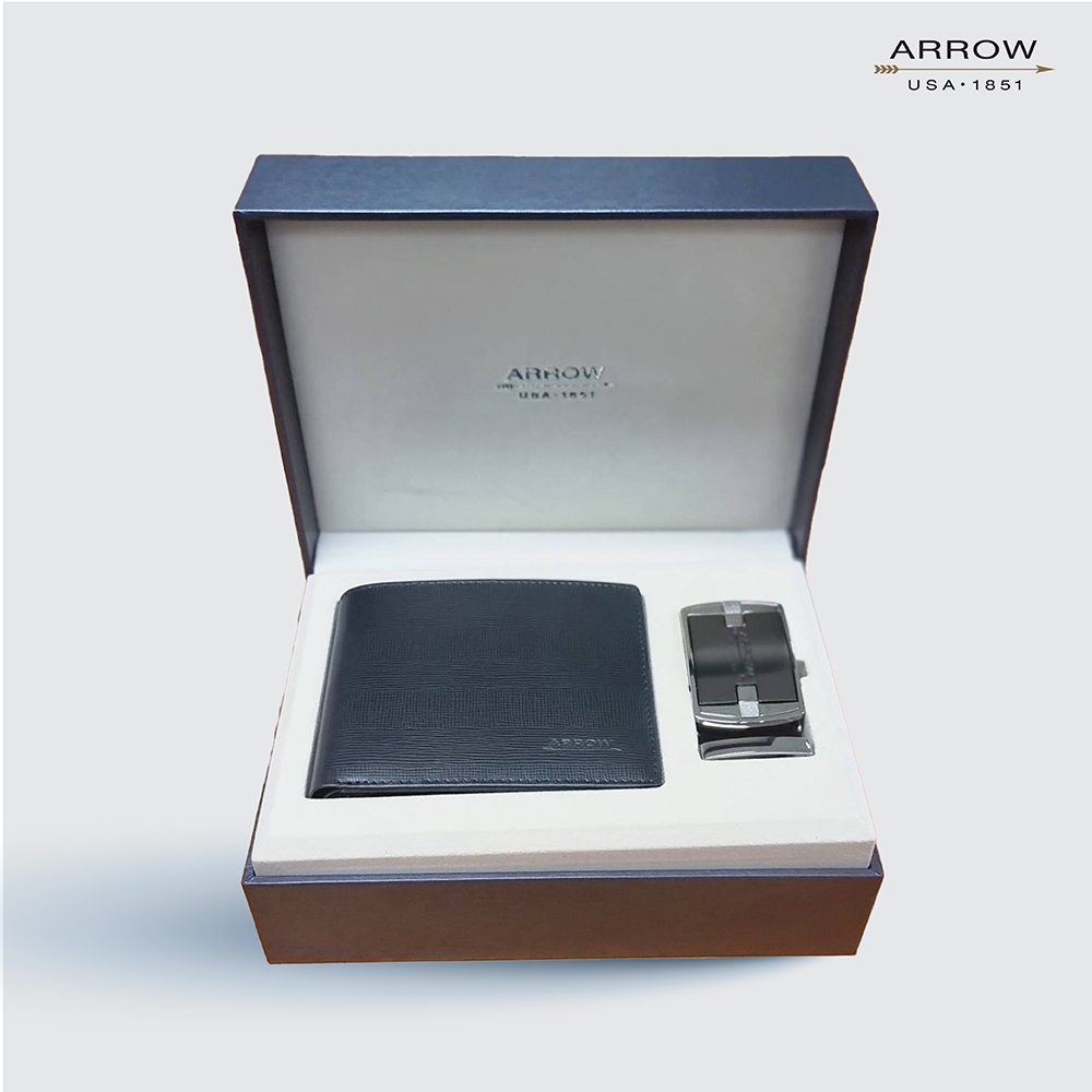 ARROW Gift Set เข็มขัดหนังคู่กระเป๋าสตางค์ (MYCG201) | Shopee Thailand