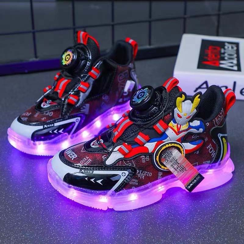 colorful-rechargeable-childrens-luminous-ultraman-boys-sports-shoes-with-anti-slip-light-running-shoes