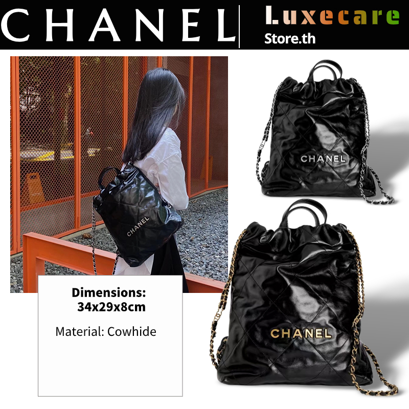 2023new-ชาแนล-chanel-ถุง-22bag-women-backpack-กระเป๋าโซ่