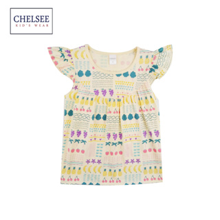 Chelsee เสื้อยืดคอกลม เด็กผู้หญิง รุ่น 237931 ลายผลไม้ ผ้า 100%Cotton อายุ 2-10ปี เสื้อผ้าแฟชั่นเด็กโต