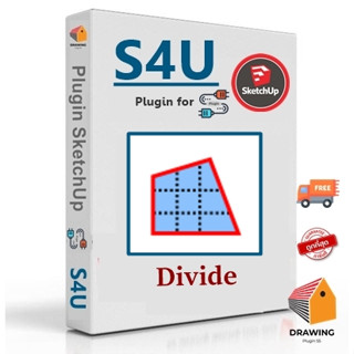 [E9] s4u_divide.4.1.0 (ปลั๊กอินแบ่งส่วนพื้นที่) Plugin for Sketchup 2017-2023