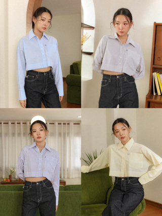 [ลด 65.- กรอก WQHFUG] ENDOFMARCH | PAUL CROP SHIRT เสื้อเชิ้ตแขนยาว ทรงครอป