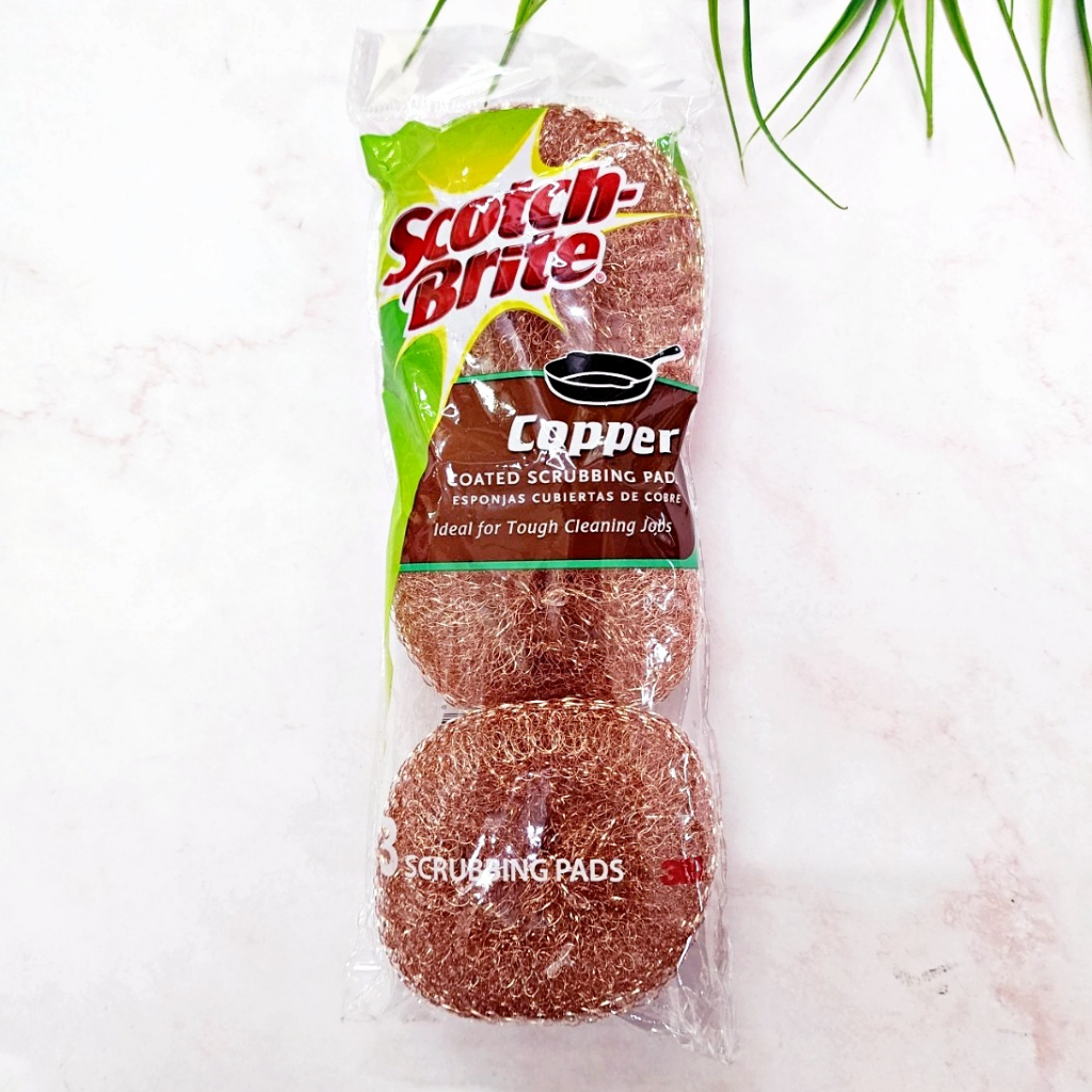 [ScotchBrite®] Copper Coated Scouring Pads 3 Count สก๊อตช์ไบรต์ แผ่น