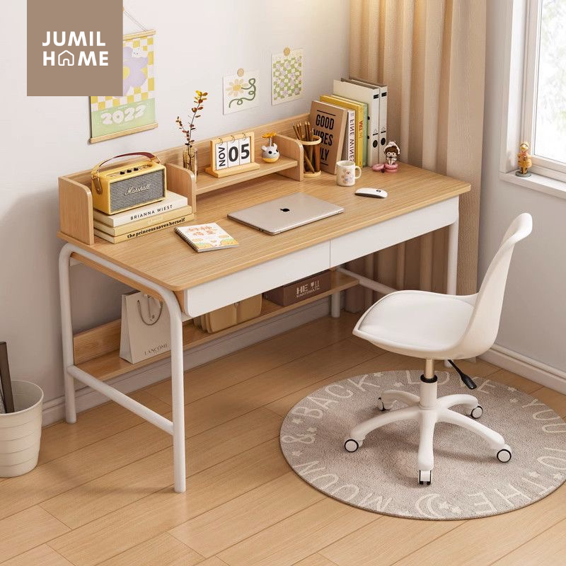 โต๊ะทำงานไม้ วางคอมพิวเตอร์ มีชั้นวางของและลิ้นชัก Computer Desk ขนาด ...