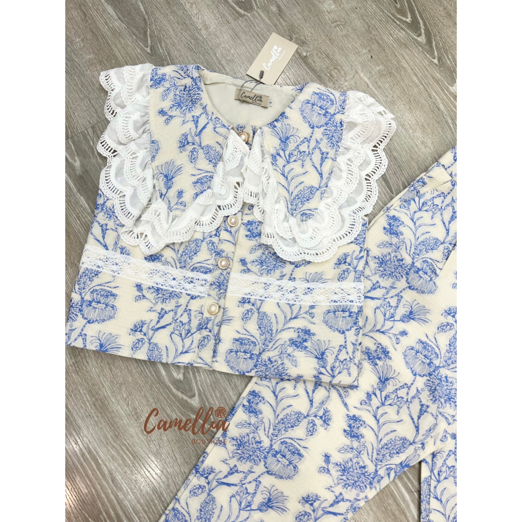 camellia-ชุดsetผ้าทอสวยหรูดูแพง-เสื้อคอปก-รบกวนเช็คสต๊อกก่อนกดสั่งซื้อ