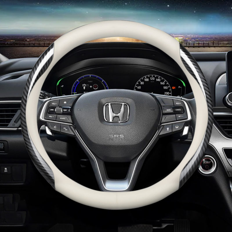 honda-หุ้มพวงมาลัยรถยนต์-ปลอกหุ้มพวงมาลัยรถยนต์-ที่หุ้มพวงมาลัยรถยนต์-หุ้มพวงมาลัย-หุ้มพวงมาลัยคาร์บอนไฟเบอร์-38cm