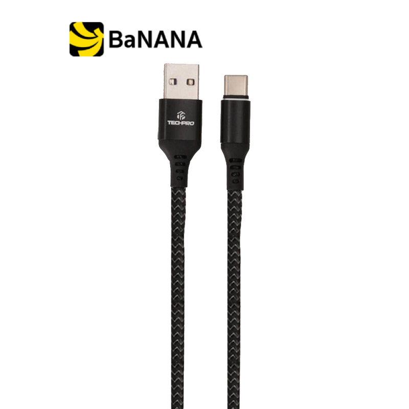 techpro-usb-a-to-type-c-cable-3a-super-fast-charge-1m-tp-c04-nylon-black-by-banana-it