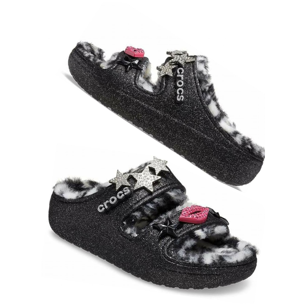 Crocs Classic Cozzzy Disco Glitter Sandal Shopee Thailand