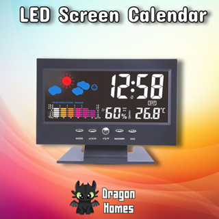 นาฬิกาปลุกปฎิทิน อัจฉริยะ LED บอกวัน เวลา อุณหภูมิ และสภาพภูมิอากาศครบ Color Screen Calendar