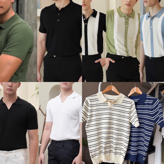 Backtobazix - Polo Knit Shirt เสื้อโปโลผ้าทอ เนื้อนุ่ม ยืดหยุ่นสูง ใส่สบาย