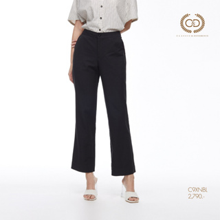 C&amp;D กางเกงผู้หญิงขายาวลินินสีดำ รุ่น Basic  (C9XNBL)
