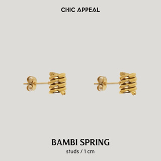 chic appeal - bambi stud earring (สีทอง,สีเงิน)