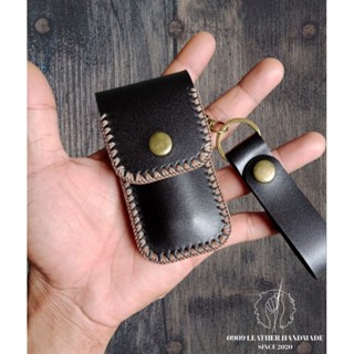 Leather lighter case ถักขอบ