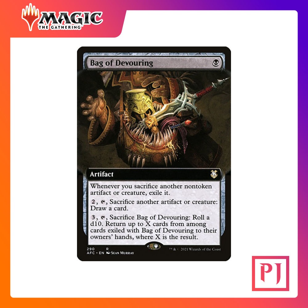 [MTG] Bag of Devouring (Extended Art) [AFC] [BLACK] [RARE] [NORMAL] [ENG] (การ์ดเมจิค / Magic