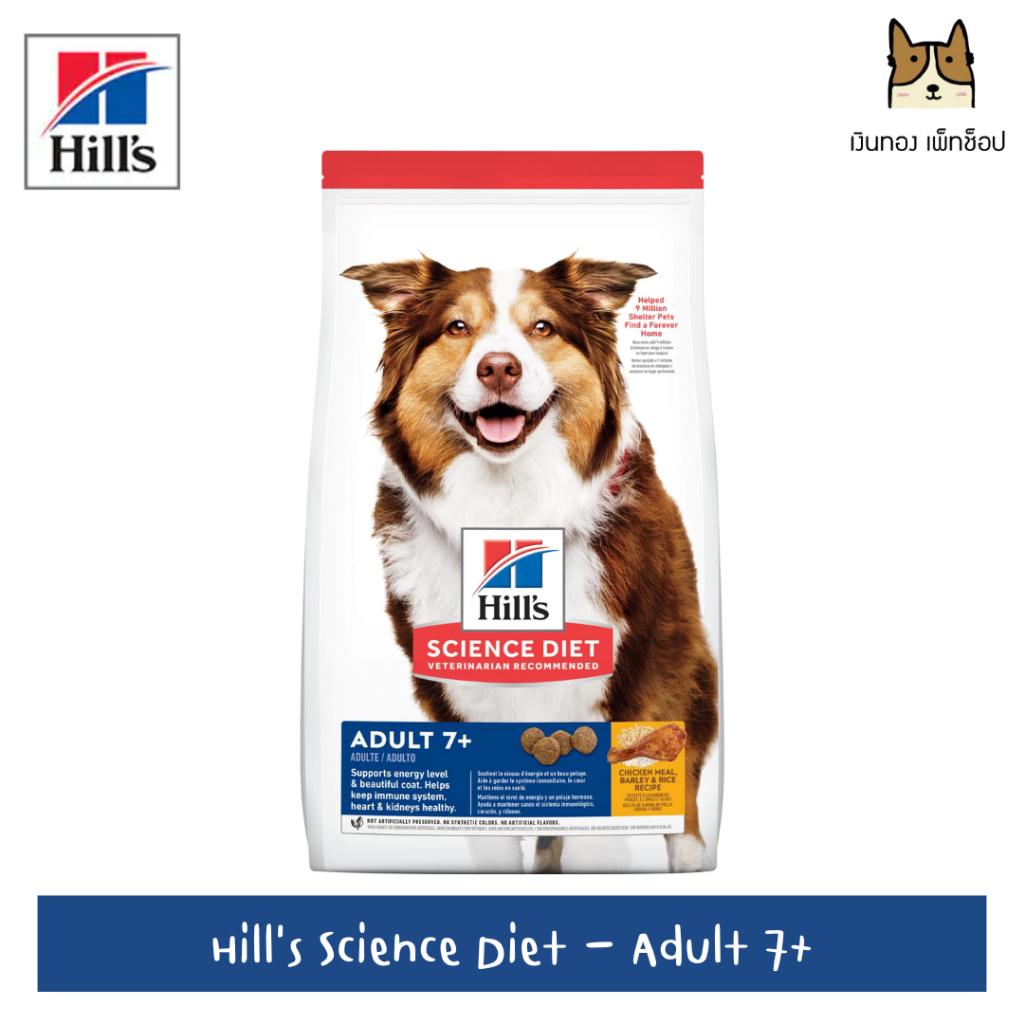 Hill's Science Diet Adult 7+ (ฮิวว์) อาหารสำหรับสุนัขพันธุ์ใหญ่ อายุ 7
