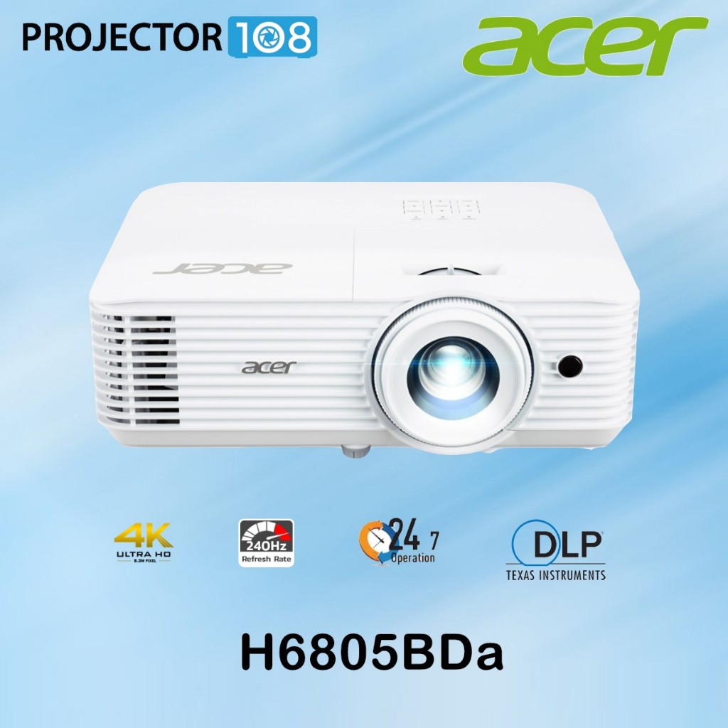 Acer H6805BDa 4K Ultra HD Cinema DLP Projector ; 4K UHD (3,840 x 2,160