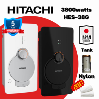 HITACHI เครื่องทำน้ำอุ่น ขนาด3800 วัตต์ รุ่น HES-38G(WH) สีขาว/(BK)สีดำ ฮิตาชิ Shower Heater Model HES-38G