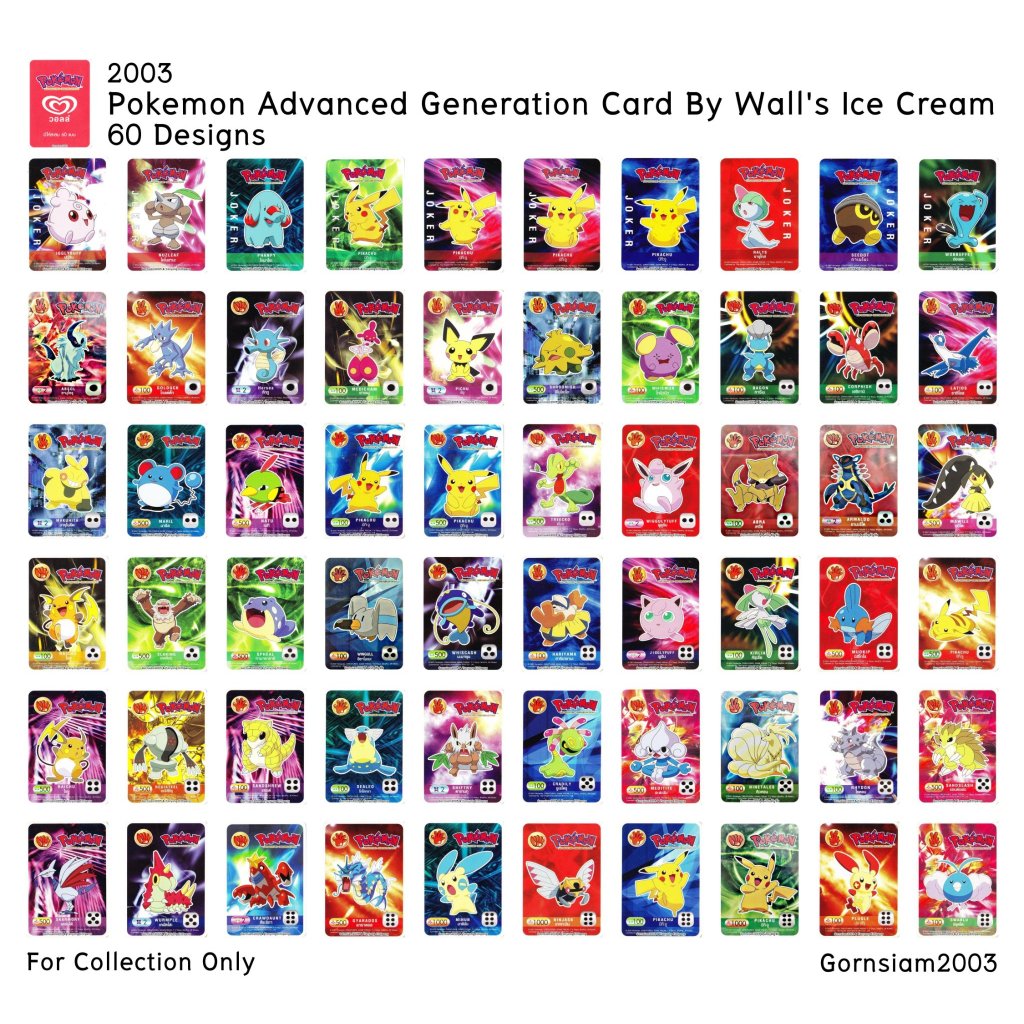 2003-วอลล์ โปเกมอนการ์ด ไอศกรีม wall's Pokemon Advanced Generation card ...
