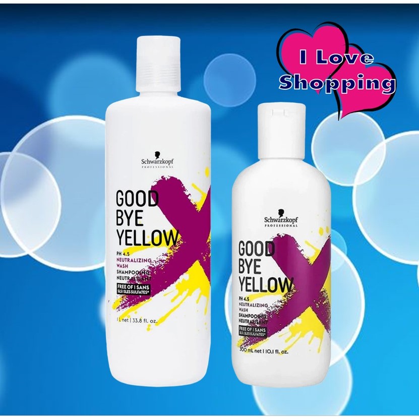 สูตรใหม่ Schwarzkopf Goodbye Yellow Shampoo 300/1000 ml แชมพูฆ่าเม็ดสี ...