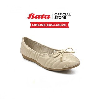 Online Exclusive Bata บาจา รองเท้าบัลเล่ต์แฟลต รองเท้าแบบสวมส้นแบน สำหรับผู้หญิง รุ่น BANIKA สีบรอนซ์ 5800040 สีเขียว 5807040