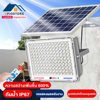 AUT ไฟโซล่าเซลล์ 1500W Solar Lightโคมไฟโซล่าเซลล์สปอตไลท์ สวน กลางแสว่างอัตโนมัติเมื่อฟ้ามืด กันน้ำ