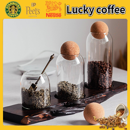 lucky-coffee-เมล็ดกาแฟ-เก็บเมล็ดกาแฟ-100-ของแท้-โถเก็บเมล็ดกาแฟ-เหยือกแก้ว-โหลสแตนเลส-กันความชื้น-yp1