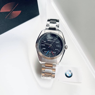 (ผ่อน0%) นาฬิกาชาย BMW Motorsport Silver stainless steel men’s watch BMW3000 ✔️หน้าปัด 42 มม. สแตนเลสสีเงิน