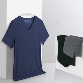 (พร้อมส่ง) AIRmill® V-shirt เสื้อยืด แขนสั้น คอวี ไมโครไฟเบอร์ ผ้าเย็นสบาย ไร้ขอบ บางเบา ระบายอากาศ ยืดหยุ่นสูง แห้งไว