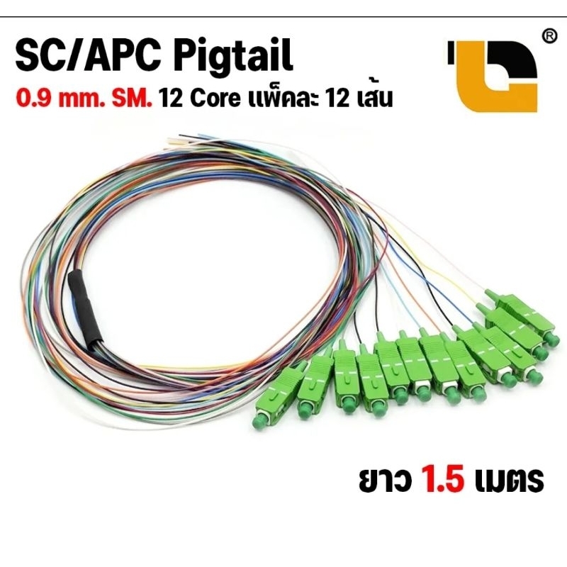 สาย pigtail SC/APC , SC/UPC , LC/UPC 12 core ขนาด 0.9 Fiber Optic ...