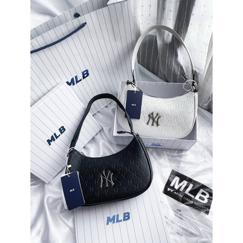 กระเป๋าMLB MONOGRAM EMBOSSED HOBO BAG Shopee Thailand