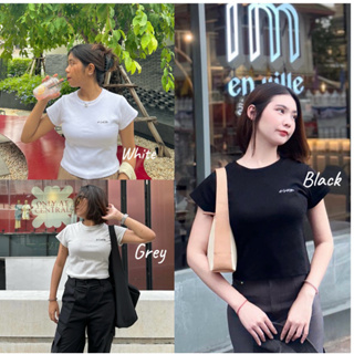 [เติมสีใหม่สีเทา] - Basic tee - เสื้อครอปเบบี้ทีสีเบสิค