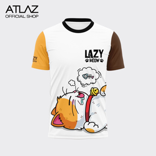 [กดติดตาม ลด7บ.] พร้อมส่ง เสื้อวิ่งพิมพ์ลายแมวเหมียวขี้เซา LazyMeow