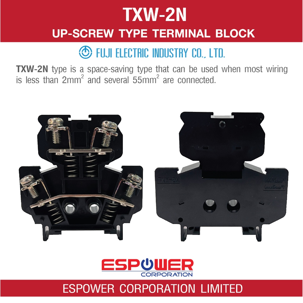 TXW-2N Fuji Terminal Block TXW type Up-screw type terminal block ...