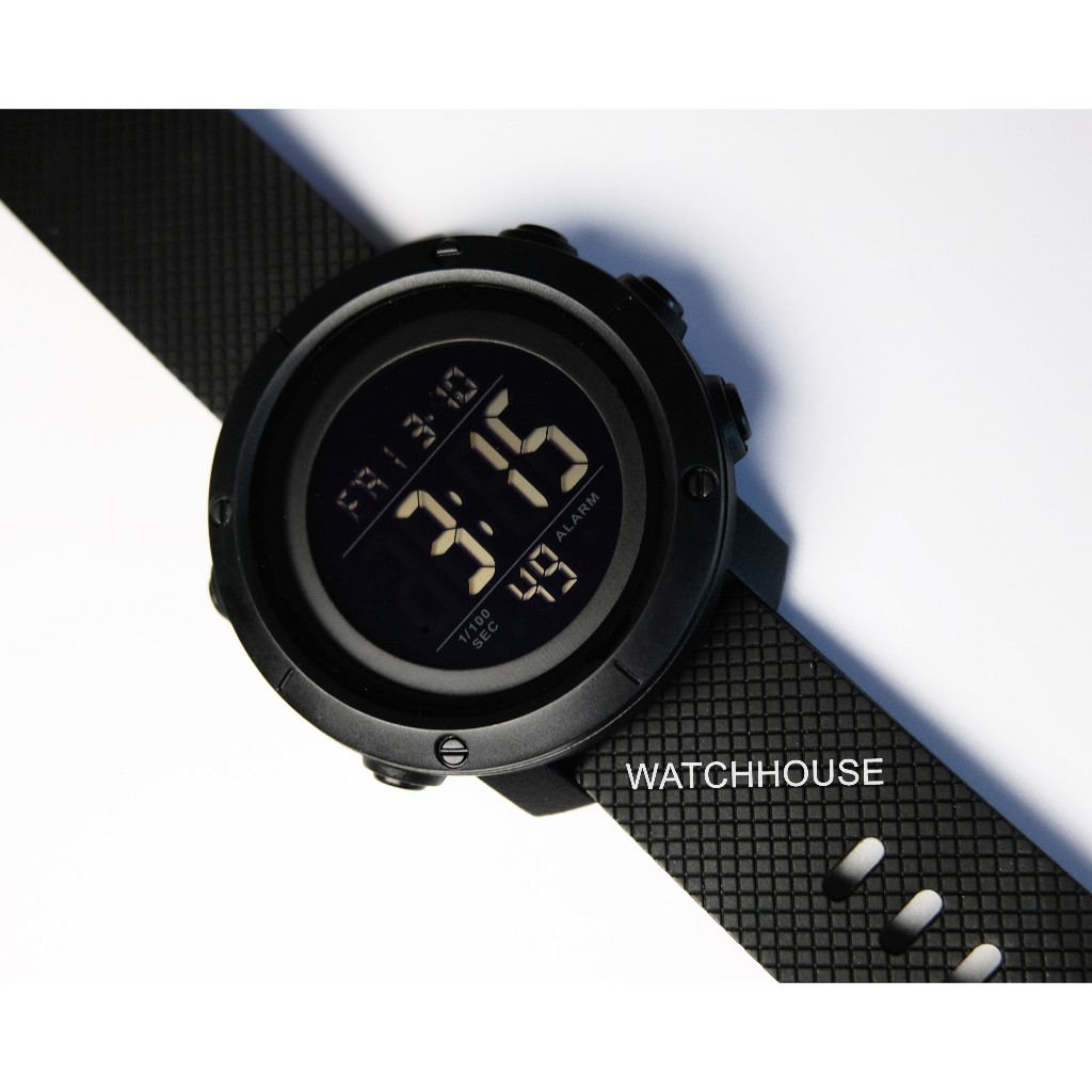 SKMEI 1426 นาฬิกาข้อมือดิจิทัล LED กันน้ำ สีดำ หน้าปัดดำ | Shopee Thailand