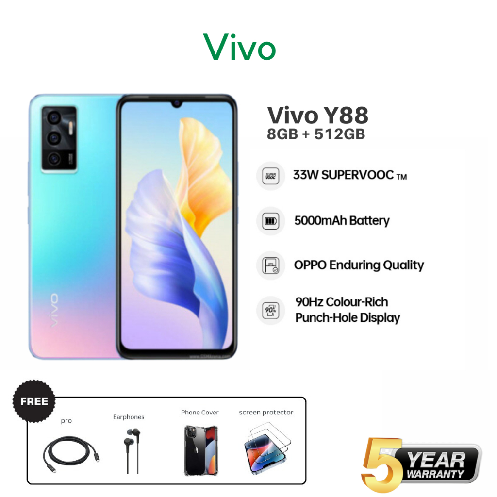 ภาพหน้าปกสินค้าVivo Y88 สมาร์ทโฟน RAM 6GB ROM 128GB 5.7  แบตอึด 5000mAh อุปกรณ์ครบ แถมเคสใส ฟิล์มกระจก พร้อมส่งจากไทย