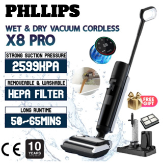 🔥พร้อมสต็อก🔥X8 Pro (CF-X2101) Vacuum Cleaner เครื่องดูดฝุ่นไร้สายเปียกแห้ง 3in1 เครื่องดูดฝุ่น Mop Vacuum Dual-sided Edg