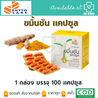 ไฟโตแคร์ ยาจากสมุนไพร ขมิ้นชันแคปซูล 100 แคปซูล GPO PhytoCare Herble Curmin Capsule 100 Capsules