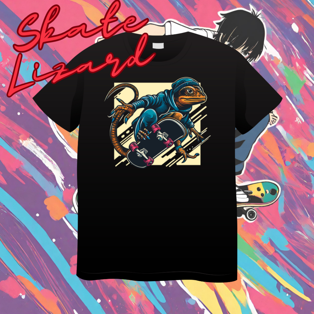 เสื้อยืดลาย Skate Lizard 03 T-shirt Oversize Cotton 100% No.20 | Shopee ...