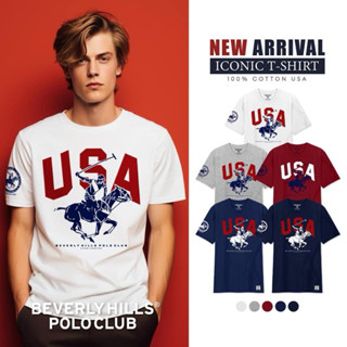 พร้อมส่ง🌈เสื้อยืด Beverly Hills Polo Club เสื้อยืดคอกลมแขนสั้น Classic Bear