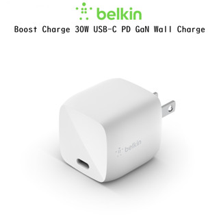 ฺBelkin Boost Charge™ 30W USB-C PD GaN Wall Charge หัวชาร์จบ้านแบบชาร์จเร็วเกรดพรีเมี่ยม รองรับ iPhone/Android/Nintendo