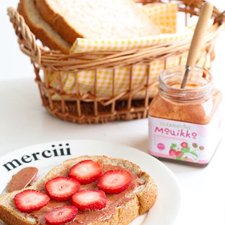 เนยถั่วอัลมอนด์  (รสสตรอว์เบอร์รี)  Mouikko Strawberry Almond Butter (ไม่ใส่น้ำตาล/น้ำมัน) คลีน100% keto