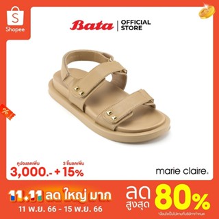 Bata บาจา Marie claire รองเท้ารัดส้น สูง 1 นิ้ว รองเท้าแฟชั่น สำหรับผู้หญิง รุ่น RIKKIE สีเบจ 5703333 สีดำ 5706333