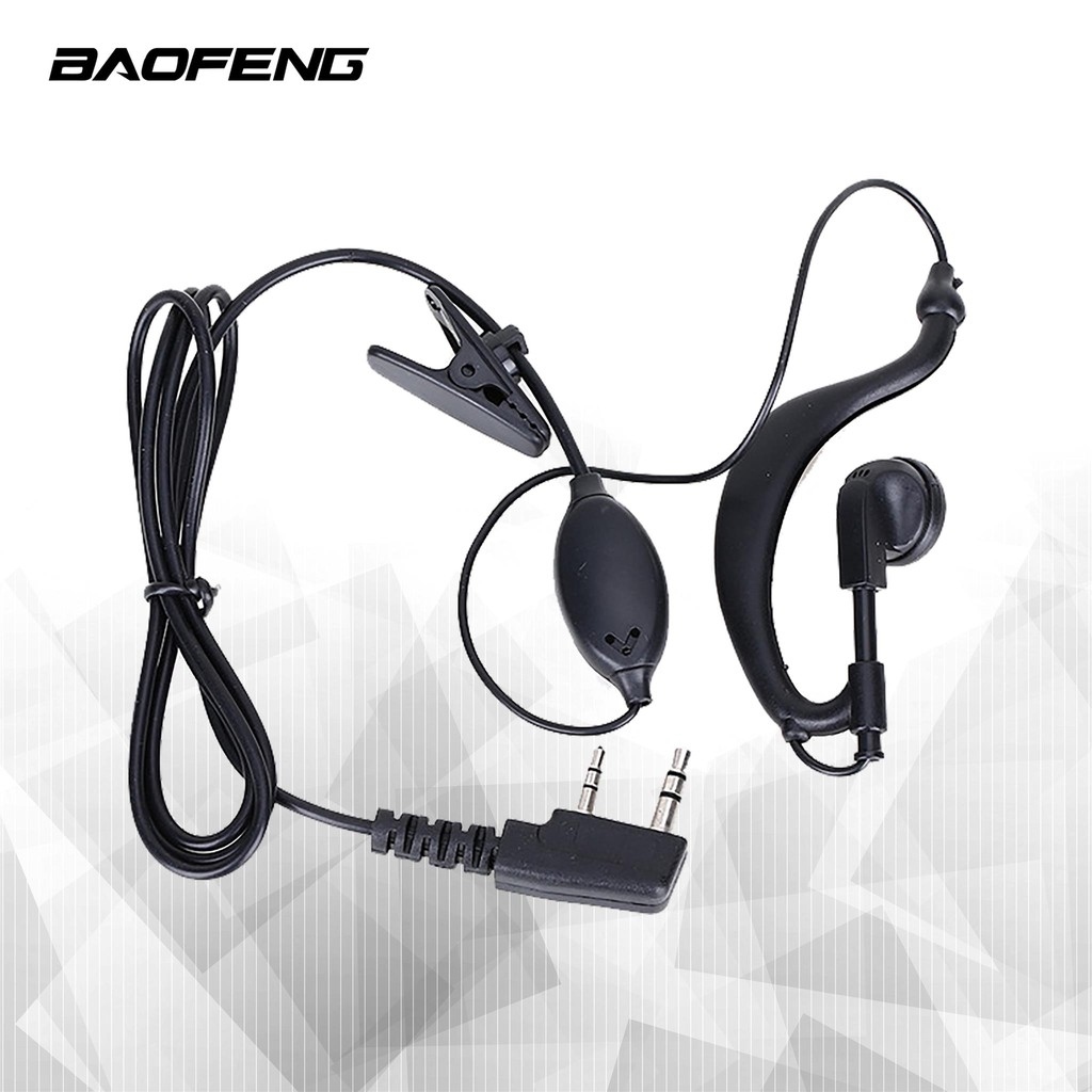 Baofeng 2 pin mic k หูฟังหูฟังสำหรับ Baofeng Walkie Talkie Ear Hook หู ...