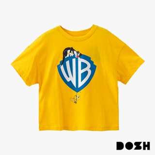 DOSH GIRLS CROPPED TOPS WB  เสื้อยืดครอปคอกลม แขนสั้น เด็กผู้หญิง DWAGT1001-YE